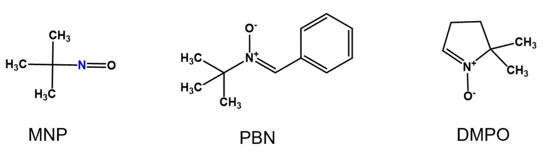 Figura 2 Struttura chimica schematica di MNP, PBN, DMPO