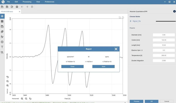 Interfaccia funzione EPR (ESR) quantitativa assoluta CIQTEK