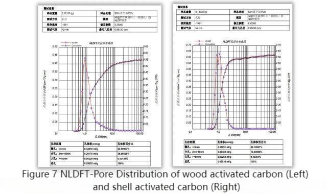 Caratterizzazione dell'area superficiale specifica e distribuzione dei pori dei materiali a base di carbone attivo