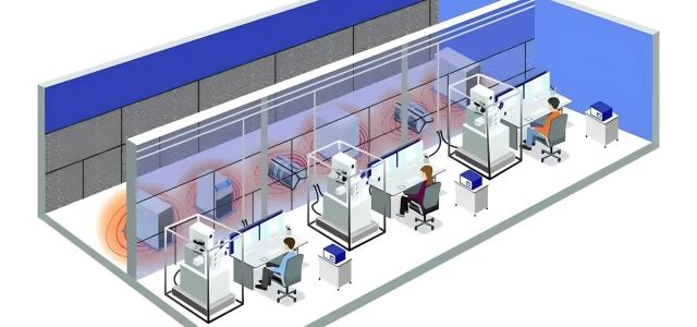 Effetti della schermatura elettromagnetica nell'ambiente di laboratorio di microscopia elettronica (Parte 6): temperatura, umidità, flusso d'aria e rumore