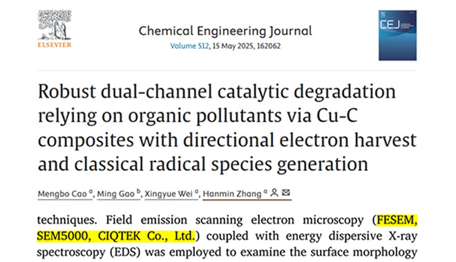 La microscopia SEM di CIQTEK svela le nanosfere di Cu-C per superare la disattivazione del catalizzatore nel trattamento delle acque reflue
